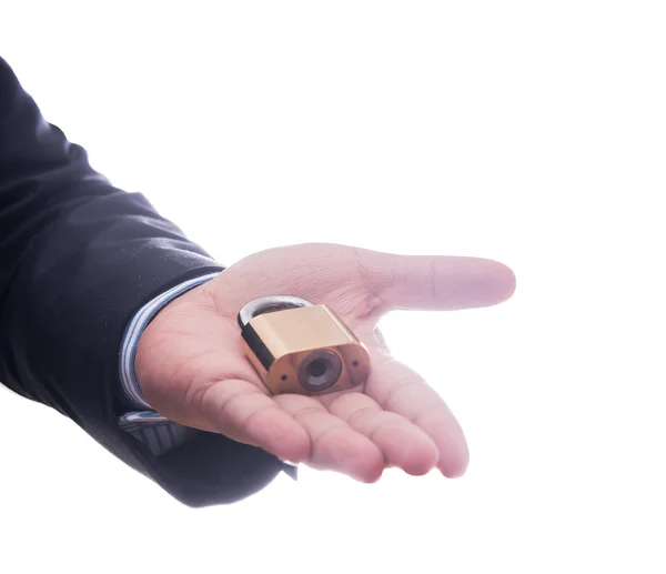 Businessman gives the lock. — Stock Photo, Image