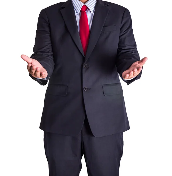Businessman open two hand isolated — Stock Photo, Image