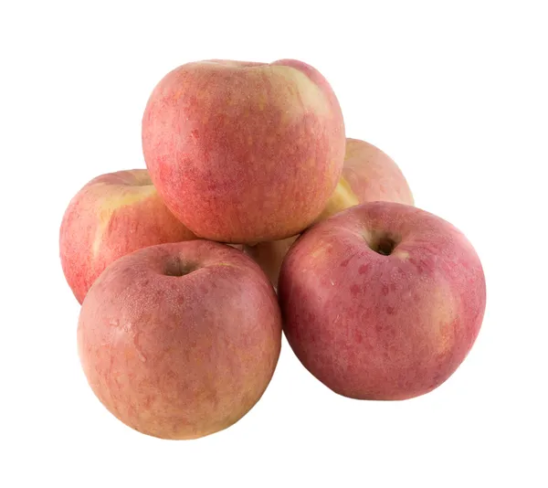 Pět apple izolovaných na bílém — Stock fotografie