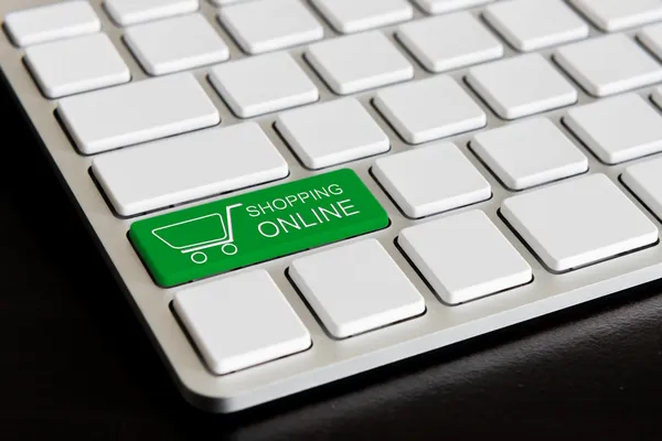 " compras "Botón en el teclado del ordenador — Foto de Stock