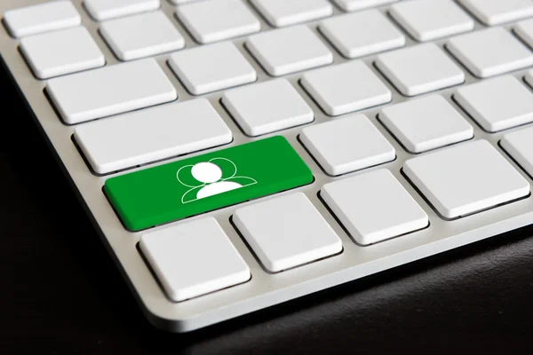 " Chat "knop op het toetsenbord van de computer — Stockfoto