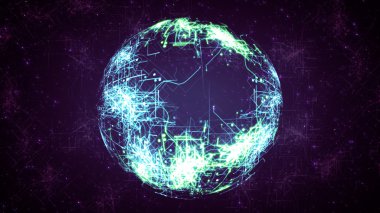 Dijital illüstrasyon küre dijital arka plan