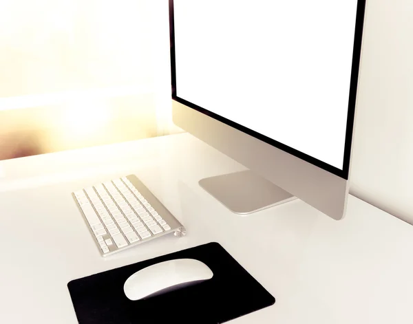 Office desk with the PC — Stock Photo, Image