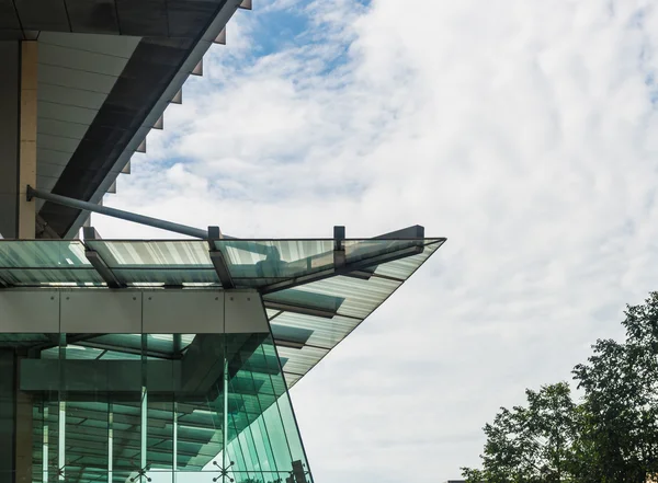 The glass of corner  building — Stock Photo, Image