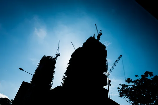 Silhouette de construction de bâtiments — Photo