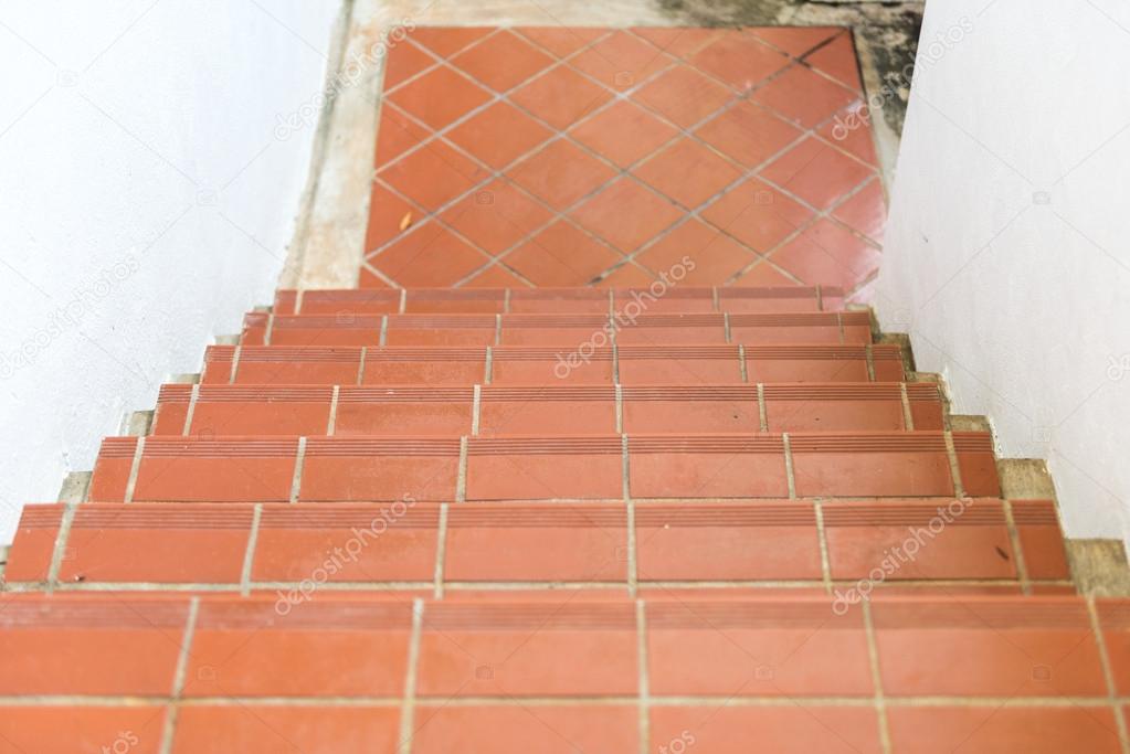 Red brick staircase