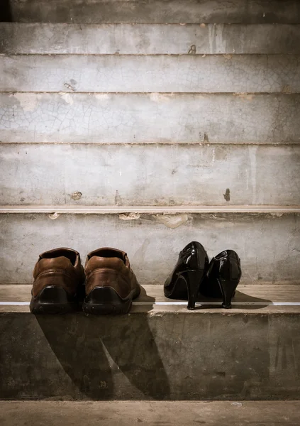 Man en vrouw schoenen — Stockfoto