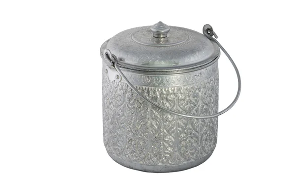 Antique silver pot isolated — Stock Photo, Image