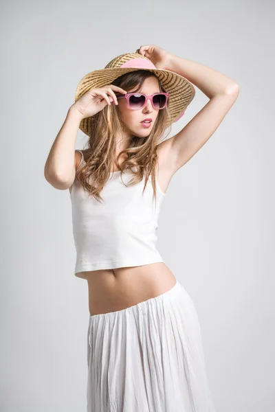 Very cute girl with sunglasses — Stock Photo, Image