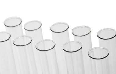 kimyasal test tüpleri üzerinde beyaz izole