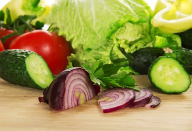 domates, salatalık, soğan, lahana doğrama tahtası