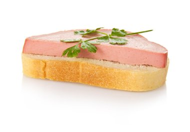 sandviç sosis ve maydanoz ile