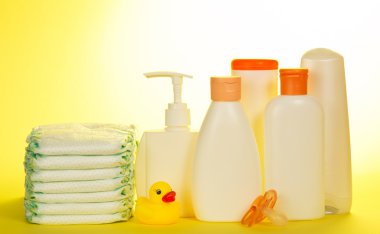 kozmetik şişe için bakım yeni doğan ve bebek bezi, sarı