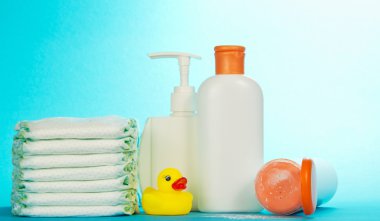 Yenidoğan ve çocuk bezi, mavi için kozmetik şişe