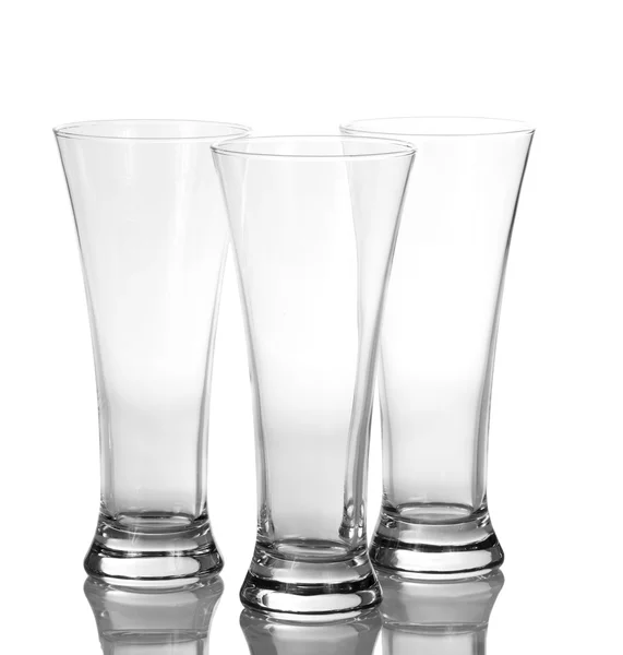 Three beer empty glasses — Stock Photo, Image