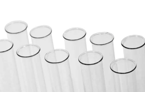 Chemical test tubes isolated on white — Stock Photo, Image