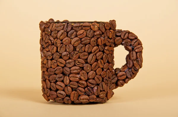 Coffee cup made from coffee beans — Stock Photo, Image