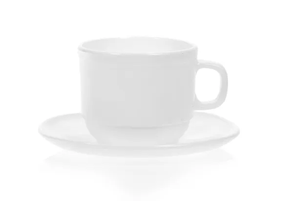 Tasse mit Untertasse, isoliert auf weiß — Stockfoto
