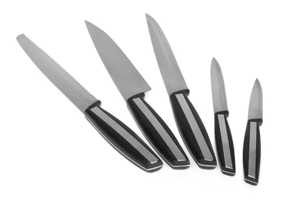 Кухонні ножі ізольовані на білому — стокове фото