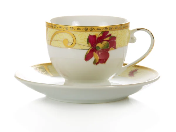 Cup with a saucer isolated on white — Stock Photo, Image