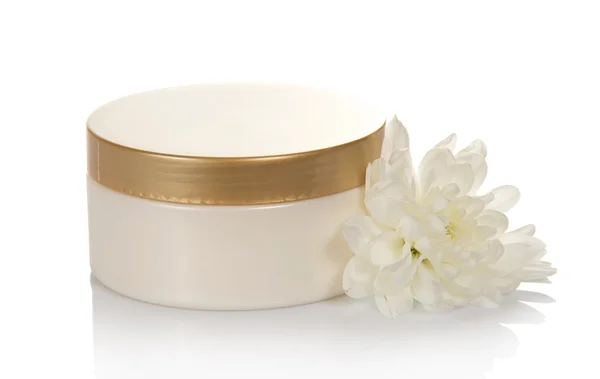 Crema cosmética para el cuidado, flor —  Fotos de Stock