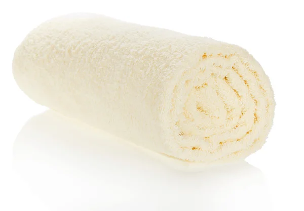 Мягкое пушистое полотенце, изолированное на белом — стоковое фото