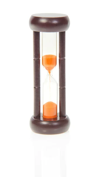 Hourglasses with orange sand isolated on white — Stock Photo, Image