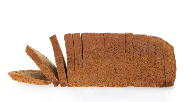 The rye bread slices isolated on white. — Stock Photo, Image