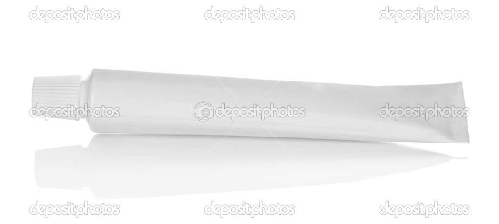 The tube of a toothpaste isolated on white