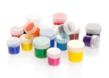 boya, rastgele ayakta, üzerinde beyaz izole kavanoz