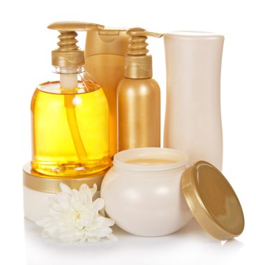 üzerinde beyaz izole bir vücut ve saç ayarlamak kozmetik