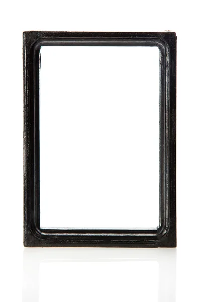 Black wooden frame for pictures or the photos, isolated on white — Stock Photo, Image