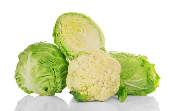 The Chinese cabbage, white cabbage and cauliflower — Zdjęcie stockowe