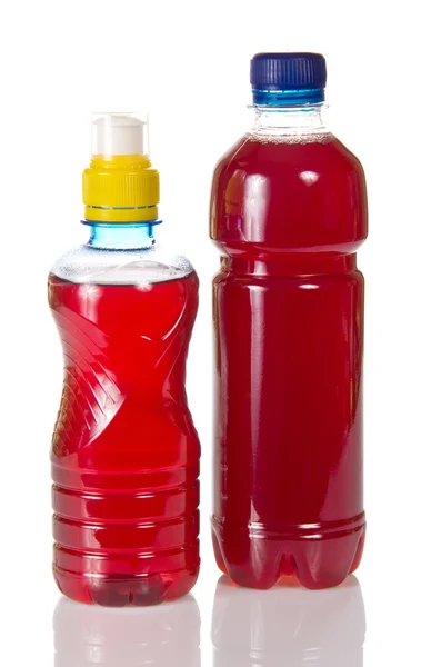 Flaskor med kompott av frukt och bär — Stockfoto
