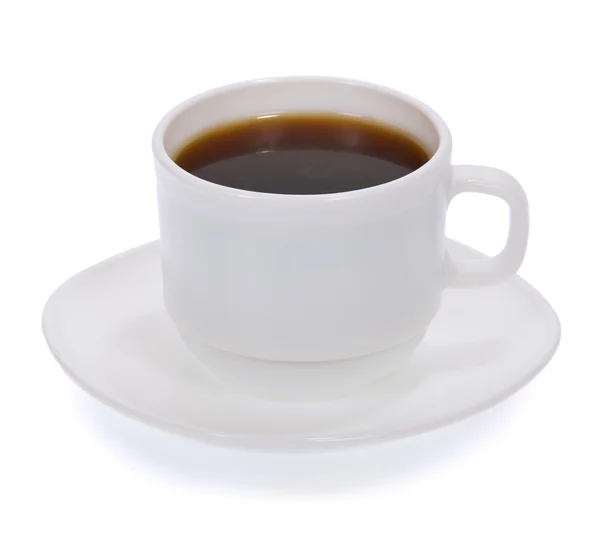 Beyaz fincan kahve üzerine beyaz izole — Stok fotoğraf