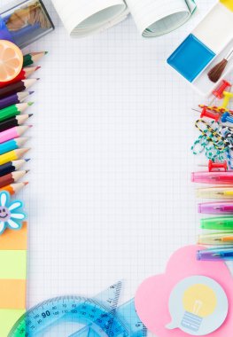 Frame from school accessories clipart