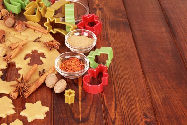 Masa para galletas y especias navideñas —  Fotos de Stock