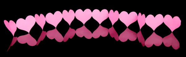 Ghirlande luminoase de inimi roz — Fotografie, imagine de stoc