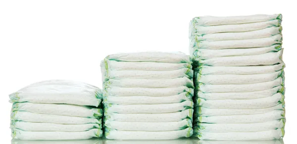 Steps from different stacks of diapers — Stock Photo, Image