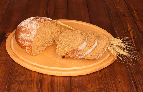 Pan y espigas de trigo — Foto de Stock