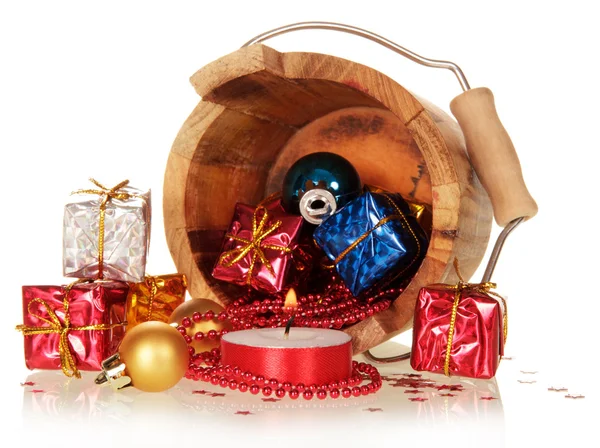 ギフト用の箱とのクリスマスのおもちゃ — ストック写真