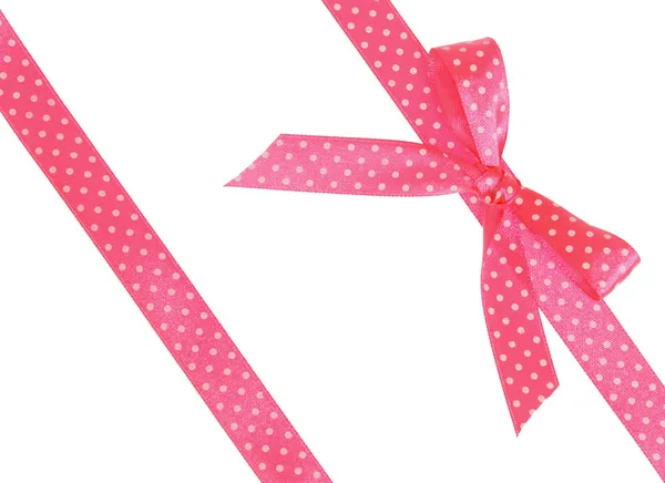 Two pink ribbons with bow — Stock Photo, Image