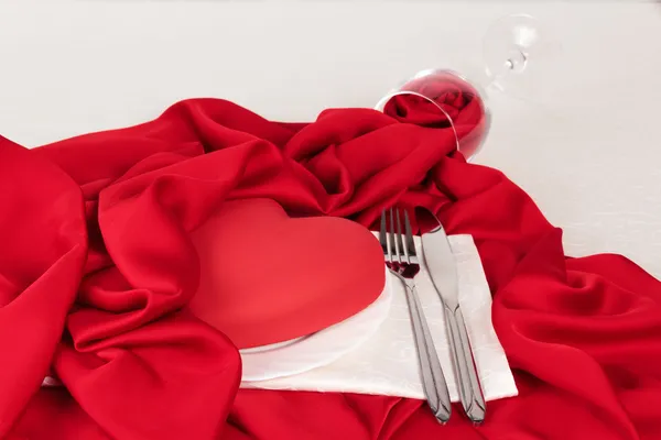 Valentine Day table setting — Stock Photo, Image