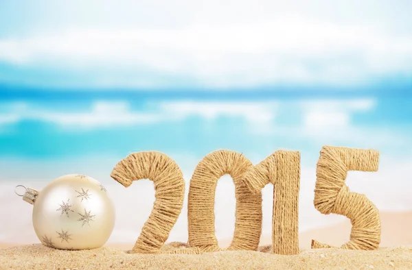 New year sign and christmas ball Stock Image