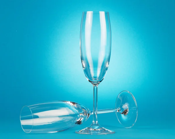 Two empty champagne glasses — Stock Photo, Image