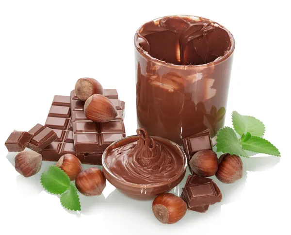 Mísa čokoládový krém — Stock fotografie