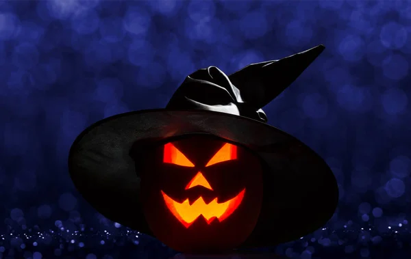 Favoriete Halloween Vakantie Pompoen Jack Een Brandende Lantaarn Met Een Stockfoto