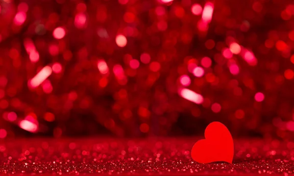 Sevgililer Günü Kırmızı Tonlarda Romantik Resim Bokeh Arkaplanda Kalp — Stok fotoğraf
