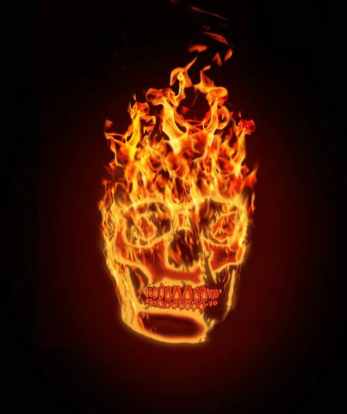 Flaming Skull — Stock Photo, Image