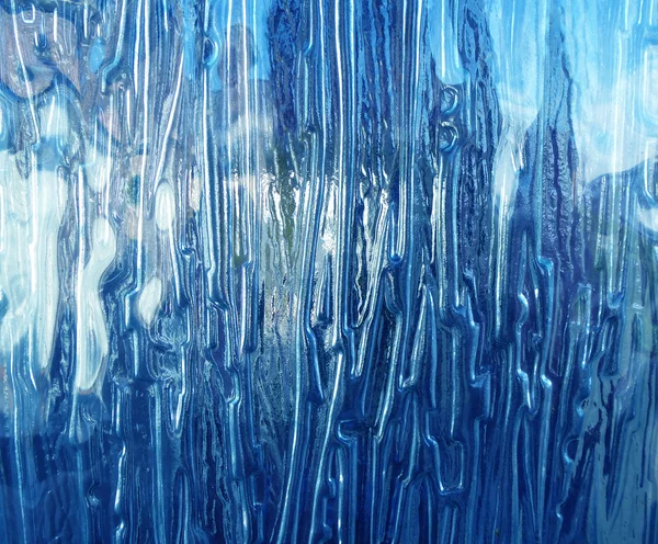 Roztavené sklo v modrém — Stock fotografie